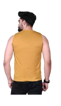 SEEYUSH ENTERPRISES  ₹106 WCP Cotton Blend Fabric Gym Vest eiszz7 M 151 - Mustard, M