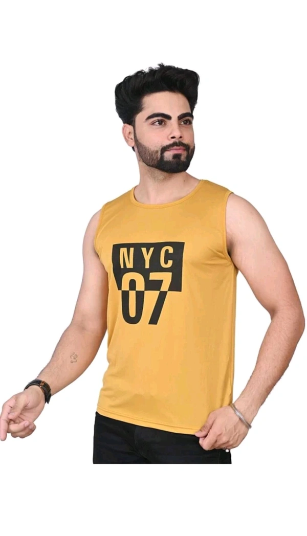 SEEYUSH ENTERPRISES  ₹106 WCP Cotton Blend Fabric Gym Vest eiszz7 M 151 - Mustard, M