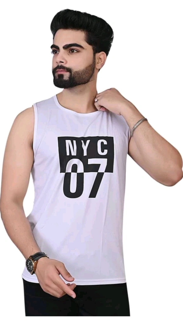 SEEYUSH ENTERPRISES  ₹106 WCP Cotton Blend Fabric Gym Vest eiszz7 M 151 - White, L