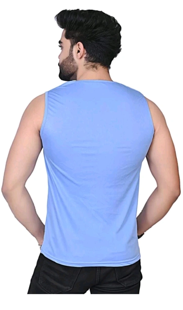 SEEYUSH ENTERPRISES  ₹106 WCP Cotton Blend Fabric Gym Vest eiszz7 M 151 - Sky, XL