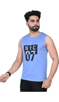 SEEYUSH ENTERPRISES  ₹106 WCP Cotton Blend Fabric Gym Vest eiszz7 M 151 - Sky, XL