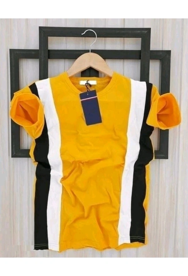 Fash N Fab ₹120 WCP Color Block Men Tshirt 1v9a3d M 173 - Mustard, L