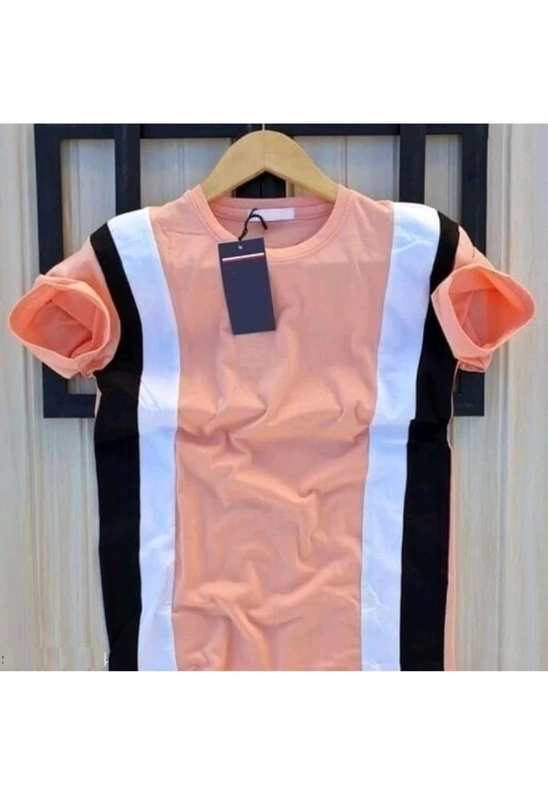 Fash N Fab ₹120 WCP Color Block Men Tshirt 1v9a3d M 173 - Pink, XL