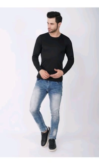 Munnu Garments  ₹121 WCP Solid Men T Shirt qusr5p M 291 - M, Black