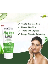 Janki Herbal  ₹66 WCP ELIBLISS Aloevera & Neem For Acne Control and Pore Cleaning Gel Men & Women All Skin Type Face Wash (75ml) tbfbay M 97