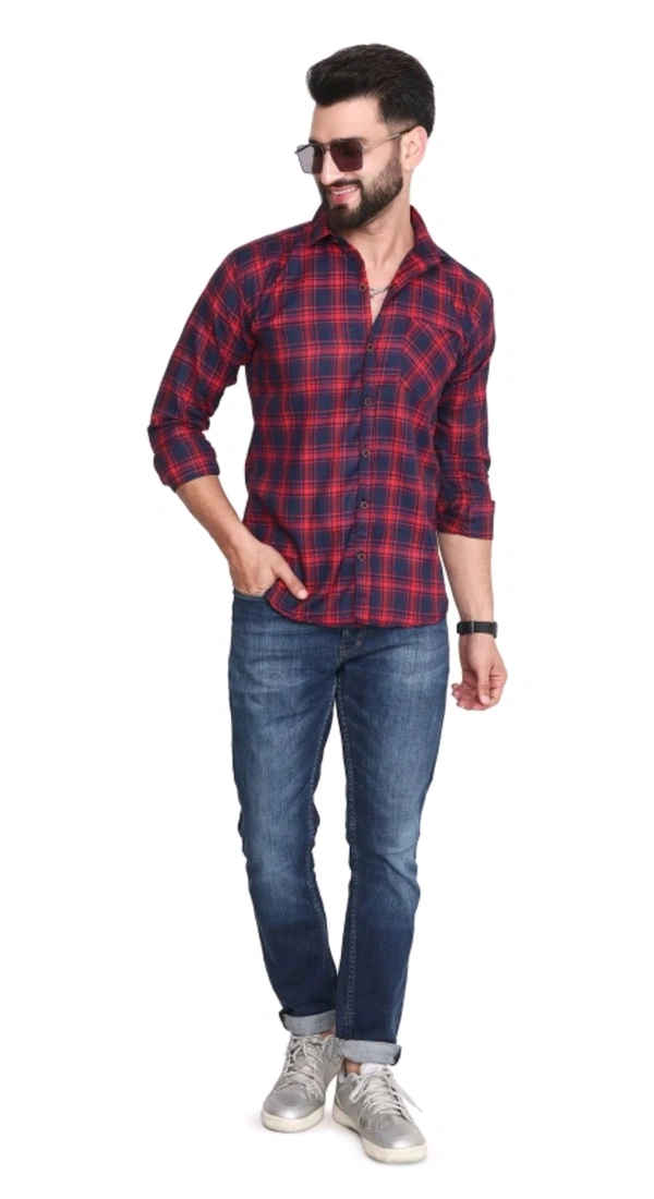 IC OSWAL ₹268 WCP Men Checkered Casual Shirt M 341 - L, Red
