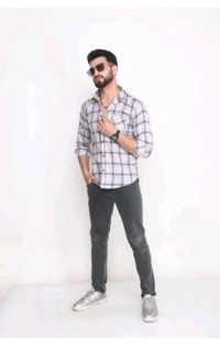 IC OSWAL ₹268 WCP Men Checkered Casual Shirt M 341 - L, Grey