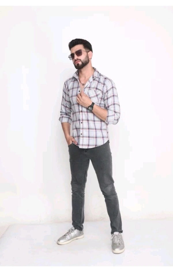 IC OSWAL ₹268 WCP Men Checkered Casual Shirt M 341 - L, Grey