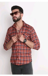 IC OSWAL ₹268 WCP Men Checkered Casual Shirt M 341 - M, Orange