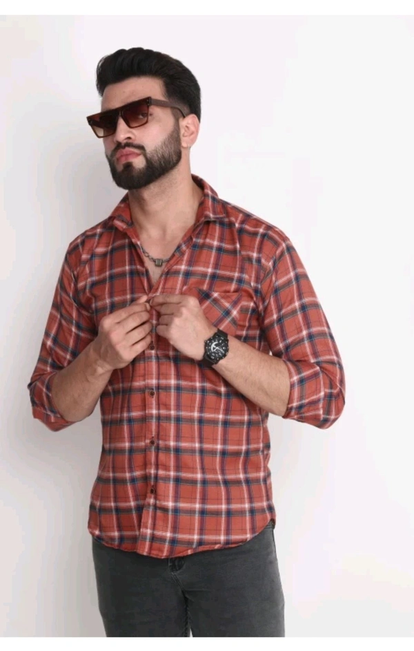IC OSWAL ₹268 WCP Men Checkered Casual Shirt M 341 - M, Orange