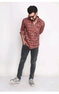 IC OSWAL ₹268 WCP Men Checkered Casual Shirt M 341 - L, Orange