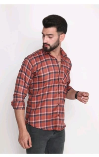 IC OSWAL ₹268 WCP Men Checkered Casual Shirt M 341 - L, Orange