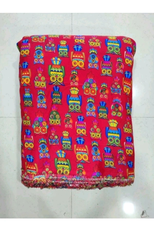 Lilaba Fabric  ₹142 WCP Crepe Floral Print Kurta Fabric M 277 - Red