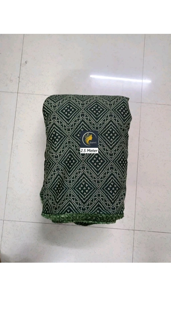 Jesvi Textile  ₹133 WCP Crepe Floral Print Kurta Fabric M 247 - Green