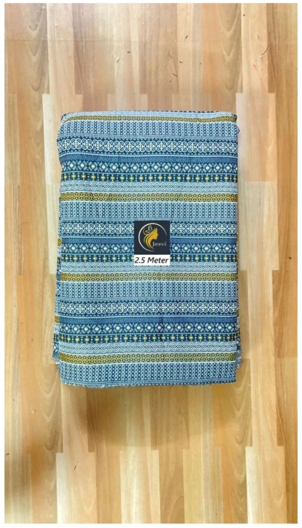 Jesvi Textile  ₹133 WCP Crepe Floral Print Kurta Fabric M 247 - Blue