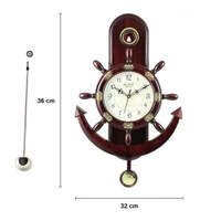 IP USD $ 5.65  Ship $ 5-9 Analog Wall Clock (Maroon, With Glass) - Maroon