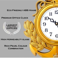 USD $ 10.50 ANSHCRAFTS Analog Wall Clock (Gold With Glass) rb.gy/ksgly2 - Yellow