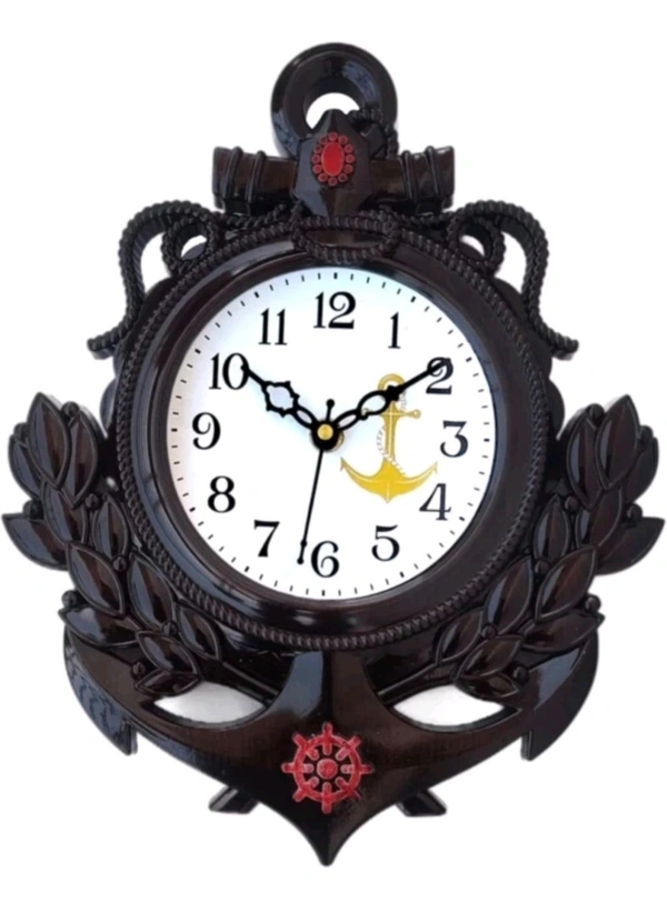 USD $ 10.50 ANSHCRAFTS Analog Wall Clock (Gold With Glass) rb.gy/ksgly2 - Maroon