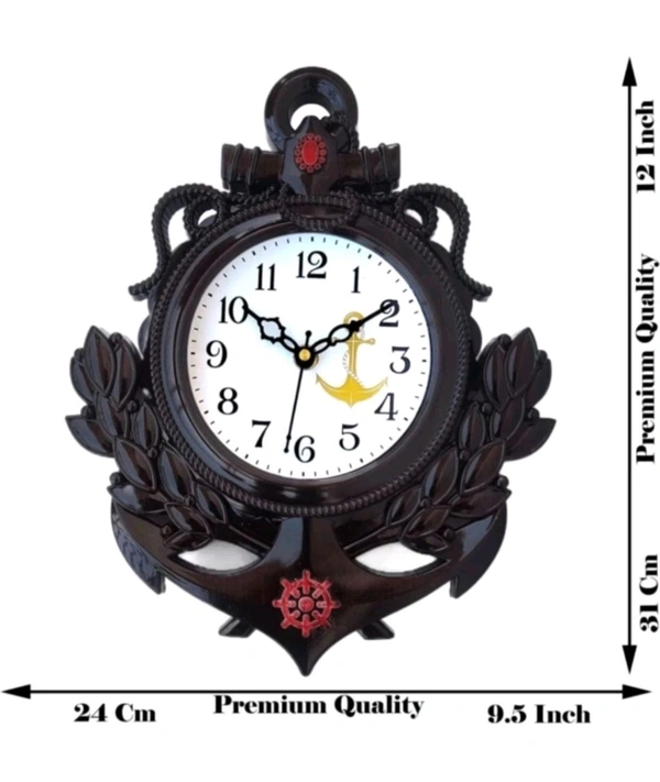 USD $ 10.50 ANSHCRAFTS Analog Wall Clock (Gold With Glass) rb.gy/ksgly2 - Maroon