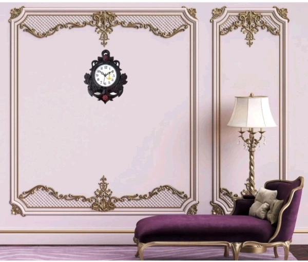 USD $ 10.50 ANSHCRAFTS Analog Wall Clock (Gold With Glass) rb.gy/ksgly2 - Maroon