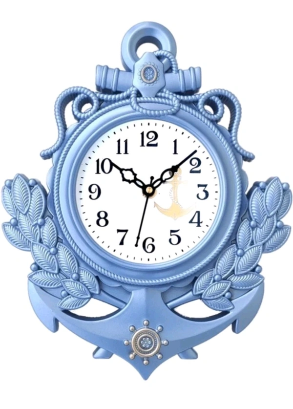 USD $ 10.50 ANSHCRAFTS Analog Wall Clock (Gold With Glass) rb.gy/ksgly2 - Light Blue