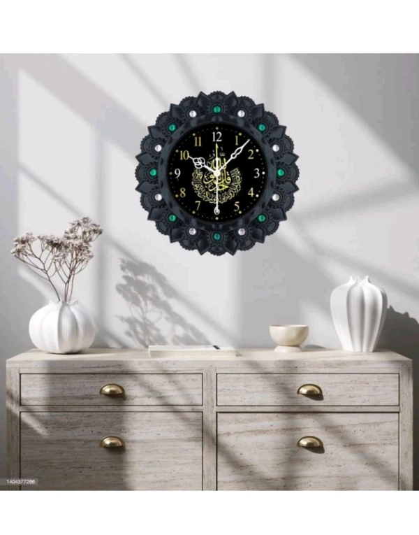 USD $ 11.86 TUSHTA Analog Wall Clock (Black, With Glass) rb.gy/2rkxyv - Black