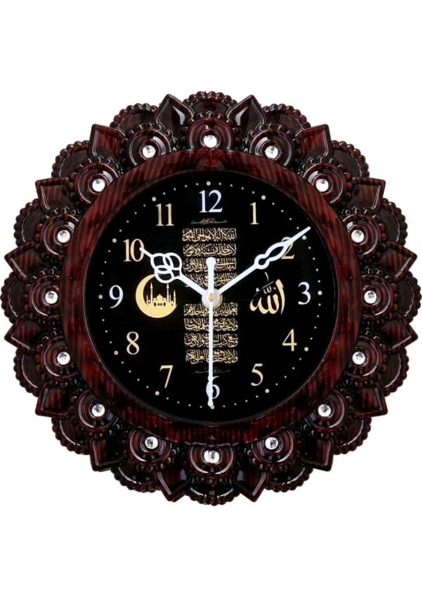 USD $ 11.86 TUSHTA Analog Wall Clock (Black, With Glass) rb.gy/2rkxyv - Brown