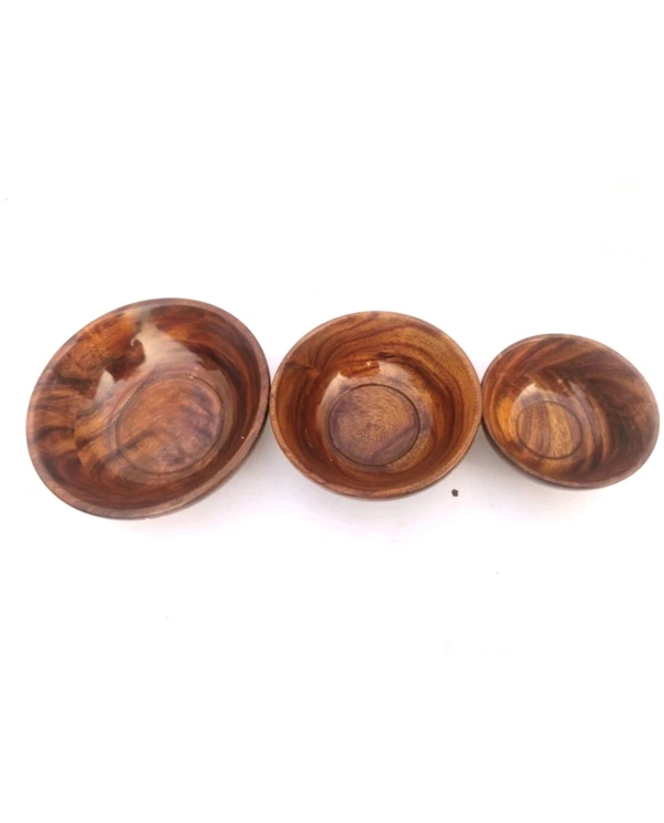 USD $ 15.72 TFS Wooden Soup Bowl (Pack of 3, Brown) rb.gy/feihf5