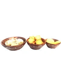 USD $ 15.72 TFS Wooden Soup Bowl (Pack of 3, Brown) rb.gy/feihf5