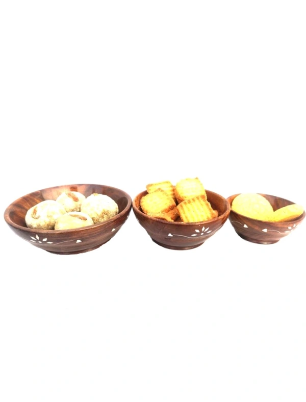 USD $ 15.72 TFS Wooden Soup Bowl (Pack of 3, Brown) rb.gy/feihf5