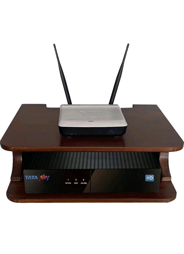 USD $ 14.28 OFIXO Set Top Box Stand | Wifi Router Holder Wooden Wall Shelf (Number of Shelves - 1, Brown) rb.gy/slasxv