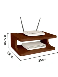 USD $ 14.28 OFIXO Set Top Box Stand | Wifi Router Holder Wooden Wall Shelf (Number of Shelves - 1, Brown) rb.gy/slasxv