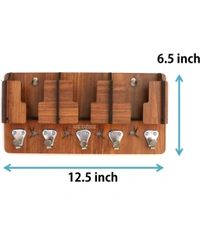 USD $ 14.27 US DZIRE TM 808 Wall Mount Wooden Multi-Functional Clothes & Key Hanger, Mobile Charging Wall Stand Suitable Living Room, Bedroom, Kitchen, Home & Office Wooden Wall Shelf (Number of Shelves - 3) rb.gy/5mxm35