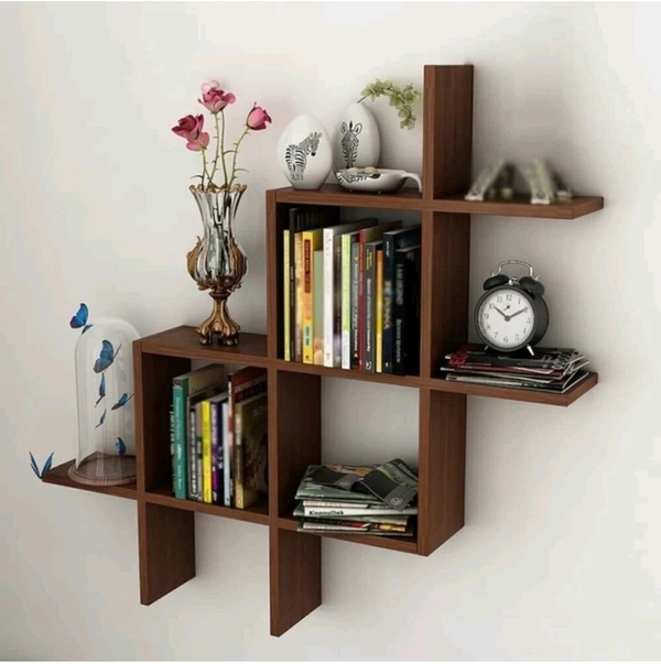 USD $ 21.14 CLASSICONLINE New Plus Set Wooden Wall Shelf (Number of Shelves -6) rb.gy/4pqnrj - Brown