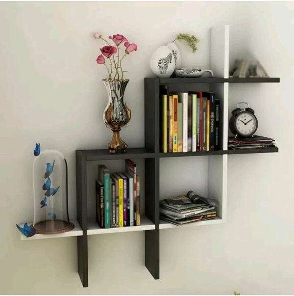 USD $ 21.14 CLASSICONLINE New Plus Set Wooden Wall Shelf (Number of Shelves -6) rb.gy/4pqnrj - Black, White