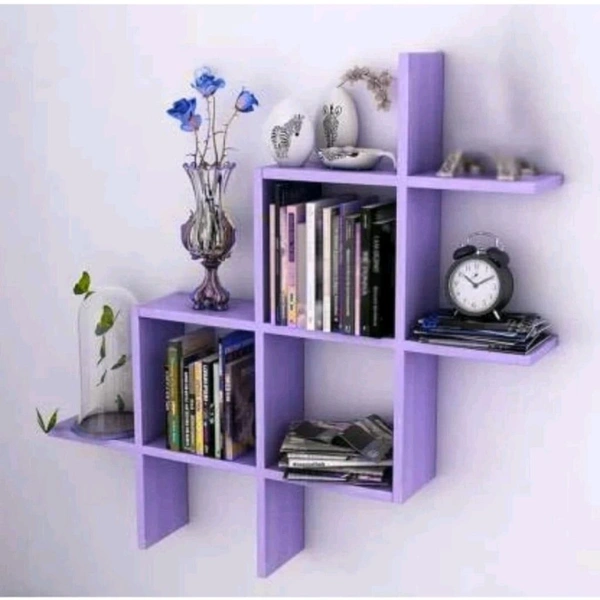 USD $ 21.14 CLASSICONLINE New Plus Set Wooden Wall Shelf (Number of Shelves -6) rb.gy/4pqnrj - Purple