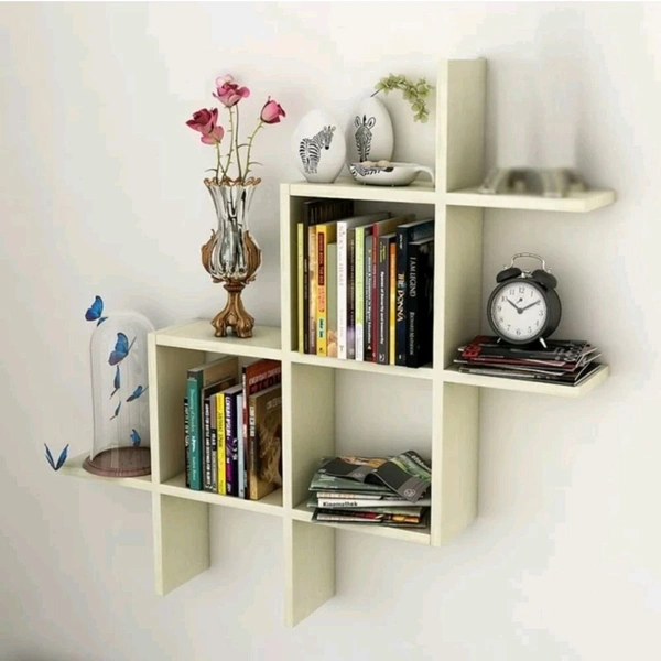 USD $ 21.14 CLASSICONLINE New Plus Set Wooden Wall Shelf (Number of Shelves -6) rb.gy/4pqnrj - White