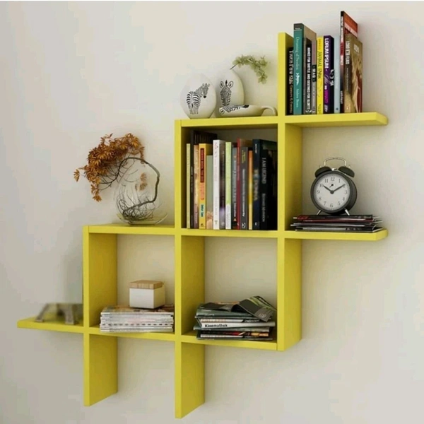 USD $ 21.14 CLASSICONLINE New Plus Set Wooden Wall Shelf (Number of Shelves -6) rb.gy/4pqnrj - Yellow