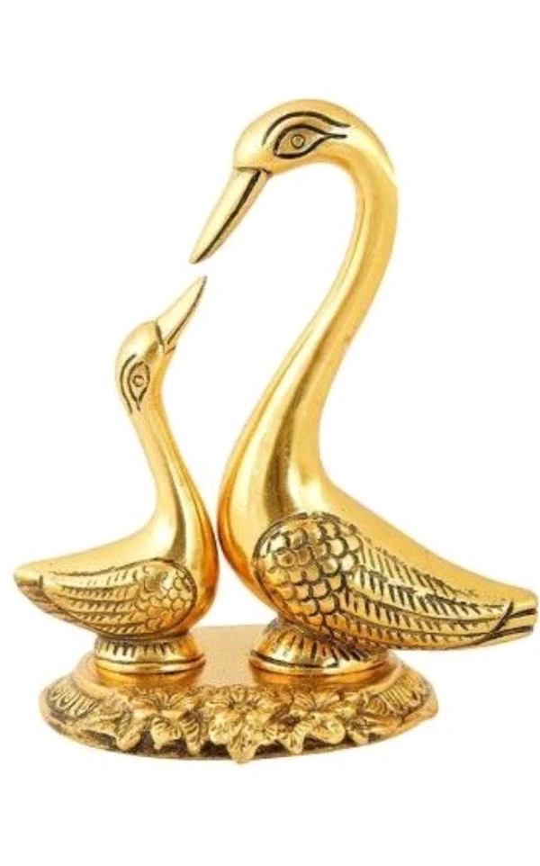 USD $ 10.00 MATHURA UP SARAS 14 cm Feng Shui & Vastu Showpiece (Metal, Gold)  rb.gy/eikuuu
