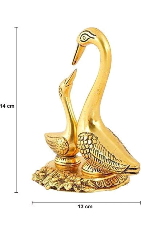 USD $ 10.00 MATHURA UP SARAS 14 cm Feng Shui & Vastu Showpiece (Metal, Gold)  rb.gy/eikuuu