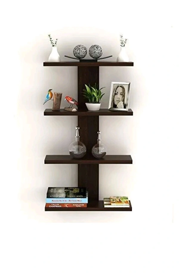 USD$12 NATIONALARTS AS2001 wooden wall shelf wall hanging wall decor mounted floating Wooden Wall Shelf (Number of Shelves - 4, Brown)  rb.gy/oazvo8