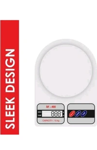 USD$11 VIYASHA ENTERPRISES, NEW DELHI uniq shopee Digital Kitchen Weighing Machine Multipurpose Electronic Weight Scale with Backlit LCD Display for Measur-ing Food, Cake, Vegetable, Fruit Weight scale SF400 Weighing Scale (White) rb.gy/7vtx1v