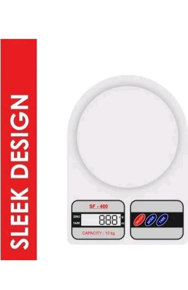 USD$11 VIYASHA ENTERPRISES, NEW DELHI uniq shopee Digital Kitchen Weighing Machine Multipurpose Electronic Weight Scale with Backlit LCD Display for Measur-ing Food, Cake, Vegetable, Fruit Weight scale SF400 Weighing Scale (White) rb.gy/7vtx1v