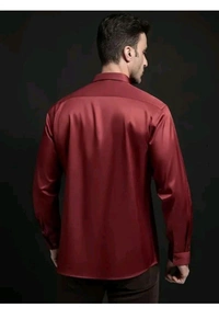USD $ 11.00 SHIMAK INTERNATIONAL Men Solid Formal Red Shirt rb.gy/m3qeme