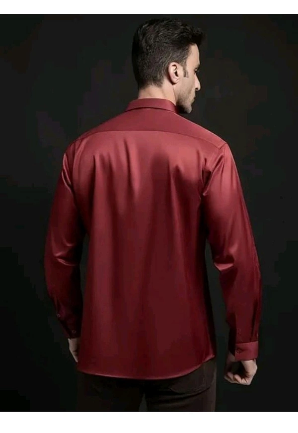USD $ 11.00 SHIMAK INTERNATIONAL Men Solid Formal Red Shirt rb.gy/m3qeme