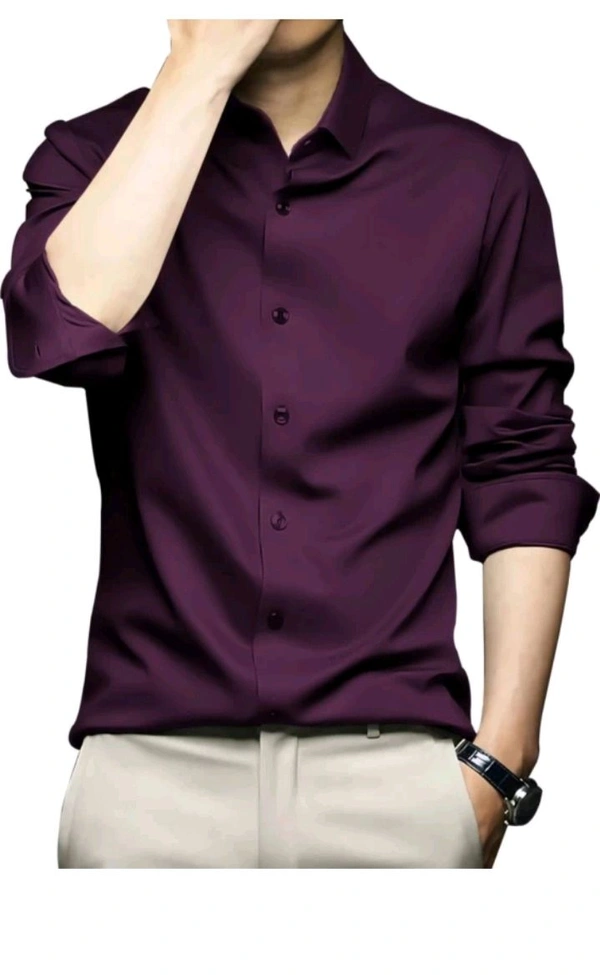 USD$11 SHIMAK INTERNATIONAL Men Solid Formal Red Shirt rb.gy/m3qeme