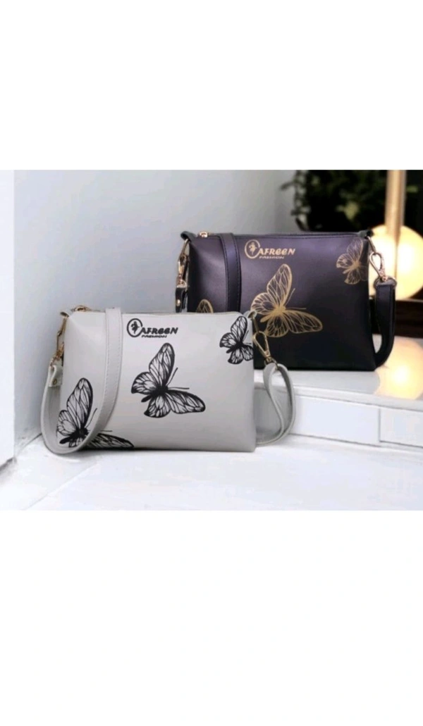 USD$9 AFREEN FASHION White, Black Sling Bag White, Black Sling Bag for Women rb.gy/t7w7g7