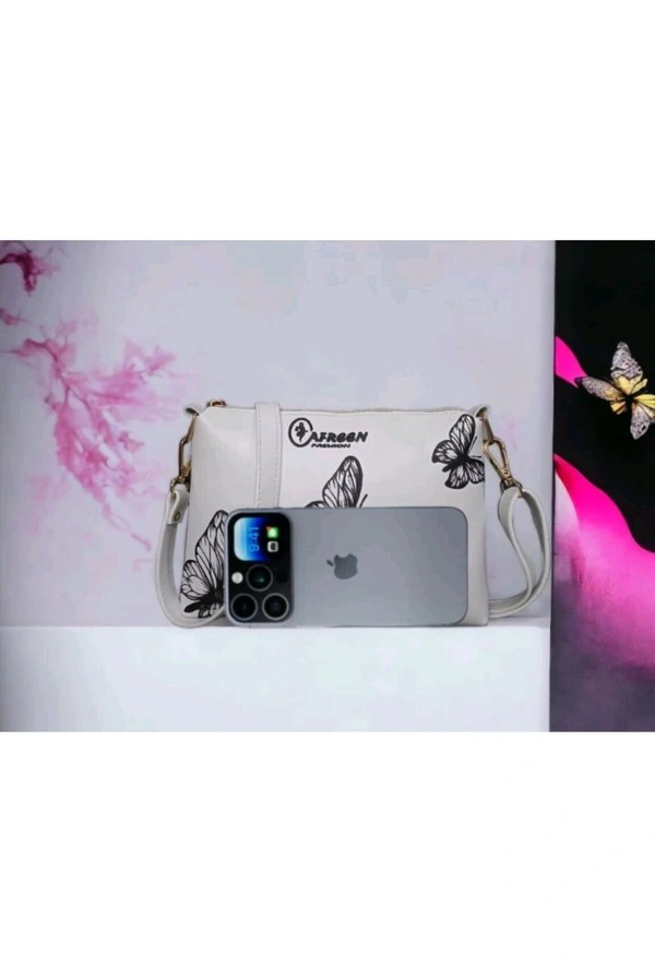 USD$9 AFREEN FASHION White, Black Sling Bag White, Black Sling Bag for Women rb.gy/t7w7g7