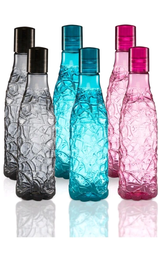 USD$ 10 RAJKOT INDIA Pack of 6 Premium Plastic Fridge crystal Lightweight and Portable Design Water Bottle 1000 ml Bottle Plastic rb.gy/i4rl36