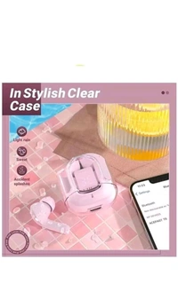 USD$10 APEX INTERNATIONAL GUJARAT Ultrapods Wireless Earbuds Comes with transperant case Digital Display 5.3 Bluetooth Headset (PINK, True Wireless) rb.gy/hd4t8s